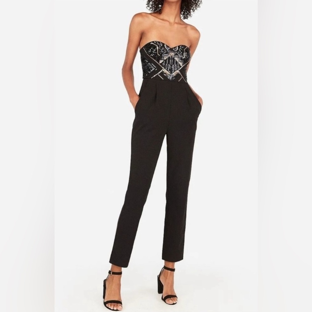 Express Sequin Jumpsuit- NWOT - Size Petite 2